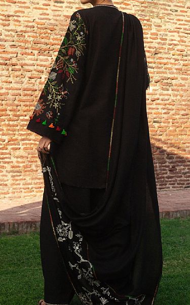 Zara Shahjahan Black Khaddar Suit | Pakistani Winter Dresses in USA- Image 2