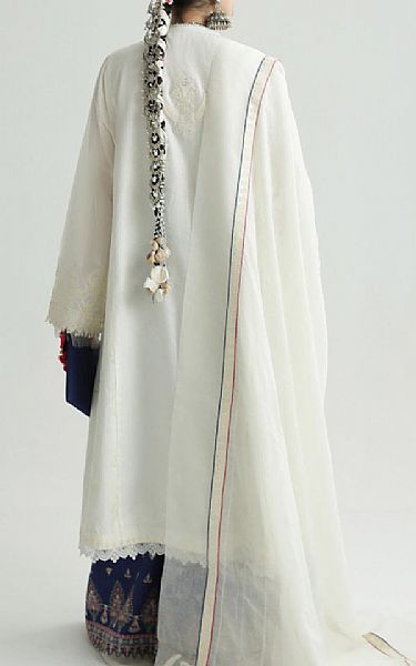Zara Shahjahan White Lawn Suit | Pakistani Lawn Suits- Image 2