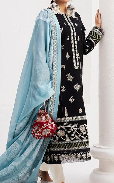 Zara Shahjahan Black Lawn Suit | Pakistani Lawn Suits- Image 1