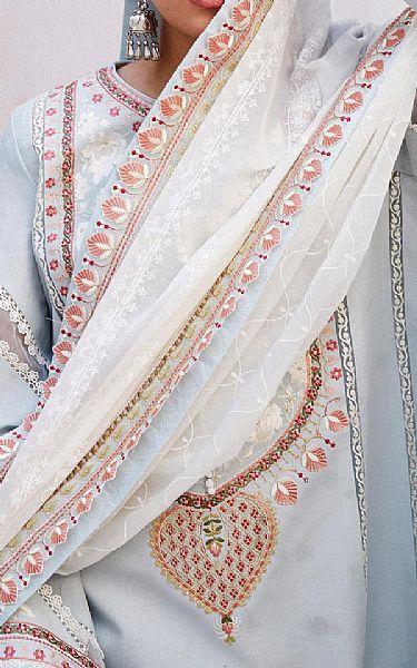 Zara Shahjahan Sky Blue Jacquard Suit | Pakistani Lawn Dress in USA- Image 2