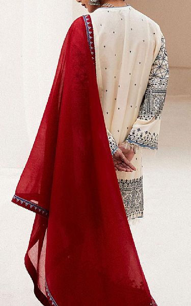 Zara Shahjahan Off-white Jacquard Suit | Pakistani Lawn Suits- Image 2