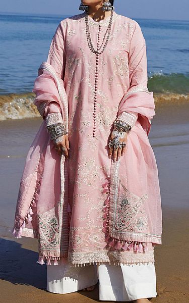Zara Shahjahan Baby Pink Lawn Suit | Pakistani Lawn Suits- Image 1