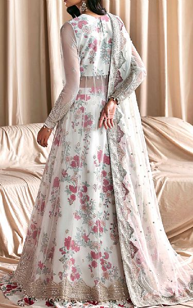 Zarif Off-white Net Suit | Pakistani Embroidered Chiffon Dresses USA- Image 2