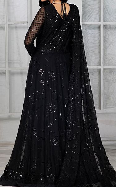 Zarif Black Chiffon Suit | Pakistani Embroidered Chiffon Dresses- Image 2