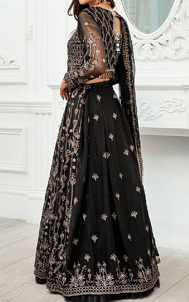 Zarif Black Chiffon Suit | Pakistani Wedding Dresses- Image 2