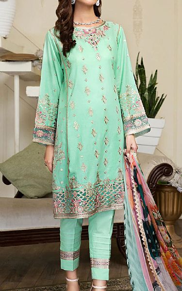 Zarif Mint Green Lawn Suit | Pakistani Dresses in USA- Image 1