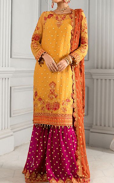 Orange Chiffon Suit | Zarif Pakistani Chiffon Dresses