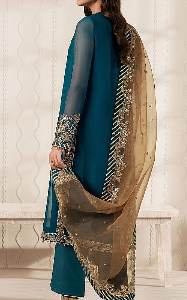 Zarif Zinc Blue Chiffon Suit | Pakistani Embroidered Chiffon Dresses USA- Image 2