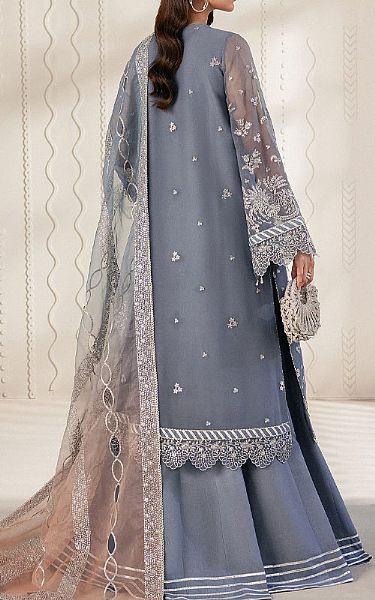 Zarif Grey Chiffon Suit | Pakistani Embroidered Chiffon Dresses USA- Image 2