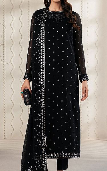 Zarif Black Chiffon Suit | Pakistani Embroidered Chiffon Dresses USA- Image 1