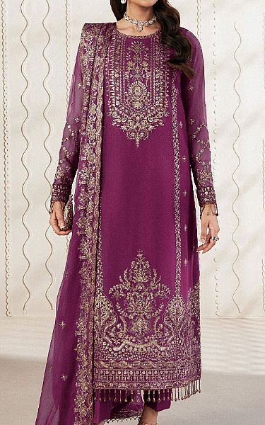 Zarif Purple Chiffon Suit | Pakistani Embroidered Chiffon Dresses USA- Image 1
