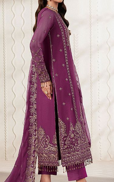 Zarif Purple Chiffon Suit | Pakistani Embroidered Chiffon Dresses USA- Image 2