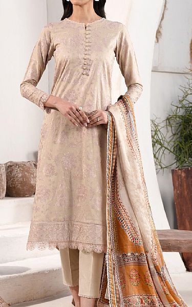 Zarif Desert Sand Lawn Suit | Pakistani Lawn Suits- Image 1