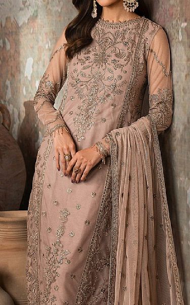 Zarif Oriental Pink Net Suit | Pakistani Embroidered Chiffon Dresses USA- Image 3
