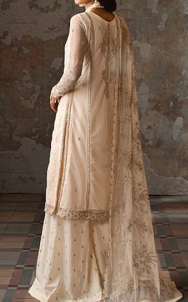Zarif Off White Net Suit | Pakistani Embroidered Chiffon Dresses USA- Image 2