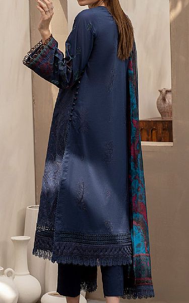 Zarif Navy Blue Lawn Suit | Pakistani Lawn Dress in USA- Image 2