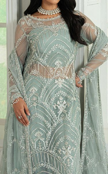 Zarif Summer Green Net Suit | Pakistani Embroidered Chiffon Dresses USA- Image 3