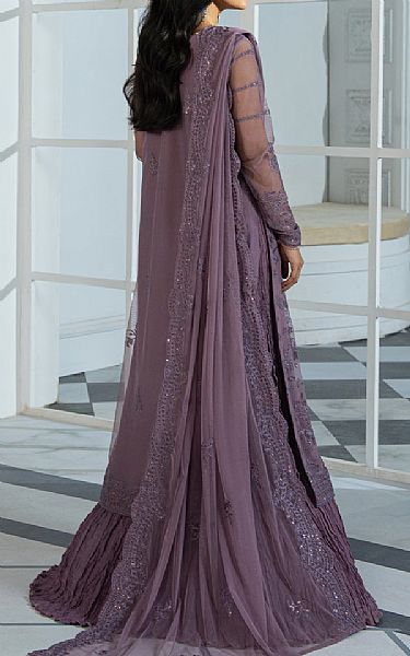 Zarif Lilac Net Suit | Pakistani Embroidered Chiffon Dresses USA- Image 2