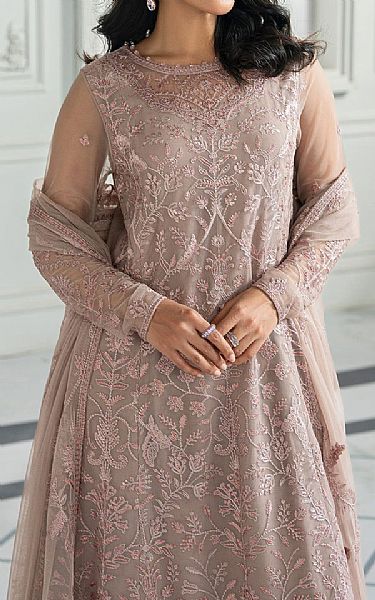 Zarif Grey Net Suit | Pakistani Embroidered Chiffon Dresses USA- Image 3