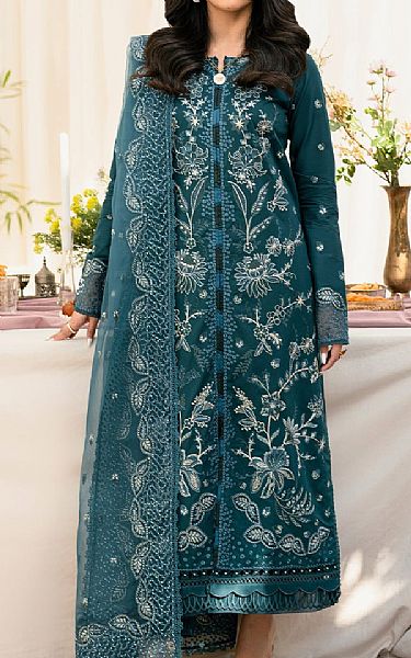 Zarif Teal Lawn Suit | Pakistani Lawn Dress in USA- Image 1