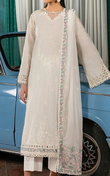 Zarif Off White Lawn Suit | Pakistani Lawn Dress in USA- Image 1