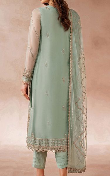 Zarif Aqua Net Suit | Pakistani Embroidered Chiffon Dresses USA- Image 2