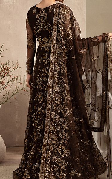 Zarif Chocolate Net Suit | Pakistani Embroidered Chiffon Dresses USA- Image 2