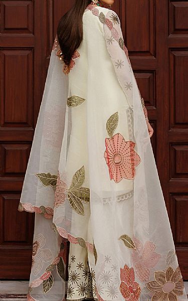 Zarif Off White Chiffon Suit | Pakistani Embroidered Chiffon Dresses USA- Image 2
