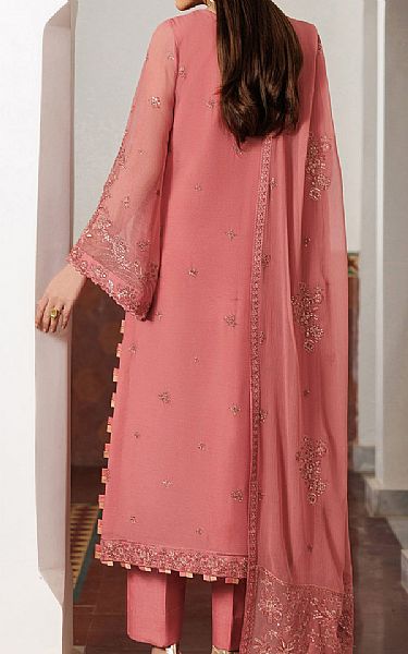 Zarif Light Coral Chiffon Suit | Pakistani Embroidered Chiffon Dresses USA- Image 2