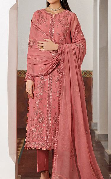 Zarif Light Coral Chiffon Suit | Pakistani Embroidered Chiffon Dresses USA- Image 3