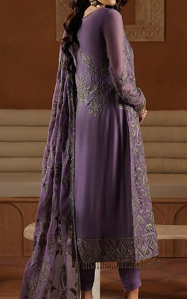 Zarif Purple Chiffon Suit | Pakistani Embroidered Chiffon Dresses- Image 2