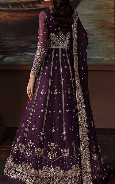 Zarif Purple Chiffon Suit | Pakistani Embroidered Chiffon Dresses USA- Image 2