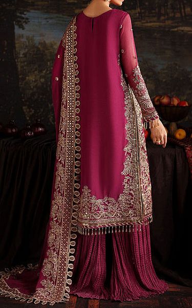 Zarif Solid Pink Chiffon Suit | Pakistani Embroidered Chiffon Dresses USA- Image 2