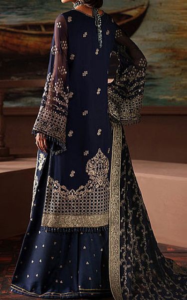 Zarif Navy Blue Chiffon Suit | Pakistani Embroidered Chiffon Dresses USA- Image 2