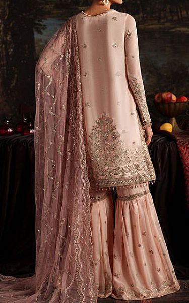 Zarif Light Peach Chiffon Suit | Pakistani Embroidered Chiffon Dresses USA- Image 2