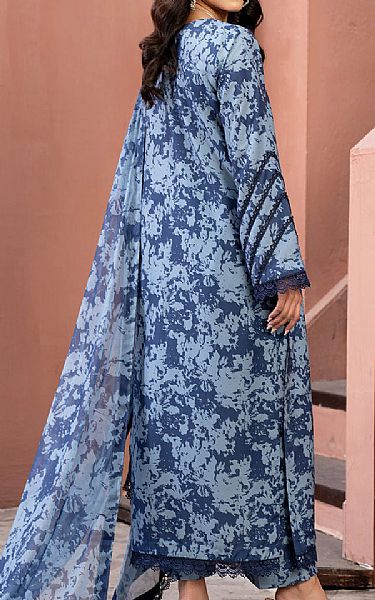 Zarif Rock Blue/Pickled Bluewood Cambric Suit | Pakistani Lawn Suits- Image 2