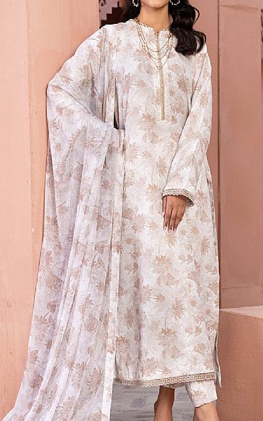 Zarif Ivory Cambric Suit | Pakistani Lawn Suits- Image 1
