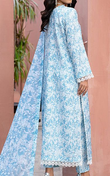 Zarif Moonstone Blue Cambric Suit | Pakistani Lawn Suits- Image 2