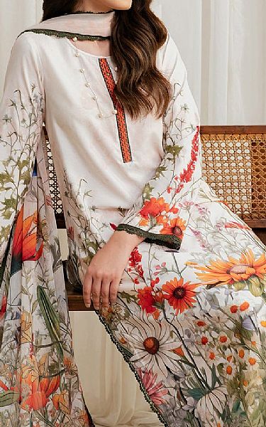 Zarif Off White Silk Suit | Pakistani Embroidered Chiffon Dresses USA- Image 3