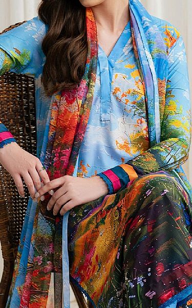 Zarif Multi Silk Suit | Pakistani Embroidered Chiffon Dresses USA- Image 3