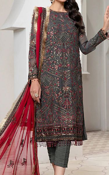 Charcoal Chiffon Suit | Pakistani Dresses in USA