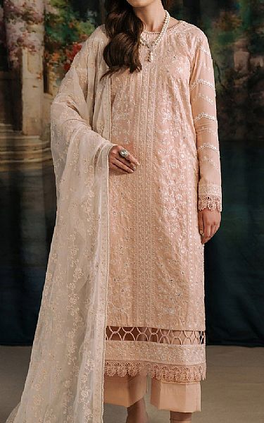 Zarif Cavern Pink Raw Silk Suit | Pakistani Embroidered Chiffon Dresses USA- Image 1