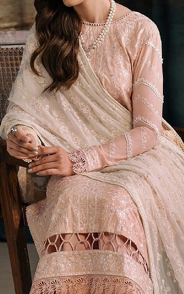 Zarif Cavern Pink Raw Silk Suit | Pakistani Embroidered Chiffon Dresses USA- Image 3
