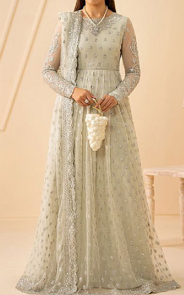 Zarif Light Turquoise Net Suit | Pakistani Embroidered Chiffon Dresses USA- Image 1