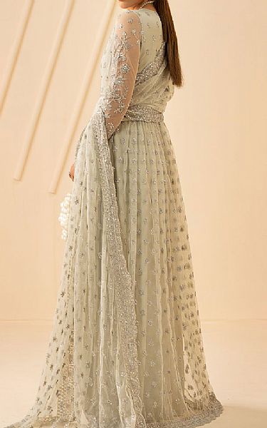 Zarif Light Turquoise Net Suit | Pakistani Embroidered Chiffon Dresses USA- Image 2