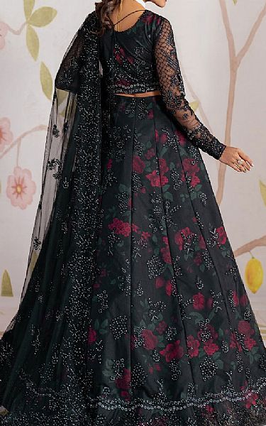 Zarif Black Net Suit | Pakistani Embroidered Chiffon Dresses USA- Image 2