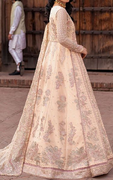 Zarif Peach Net Suit | Pakistani Embroidered Chiffon Dresses USA- Image 2