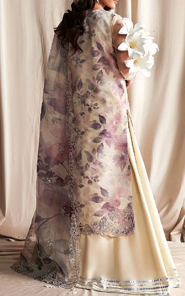 Zarif Ivory Organza Suit | Pakistani Embroidered Chiffon Dresses USA- Image 2