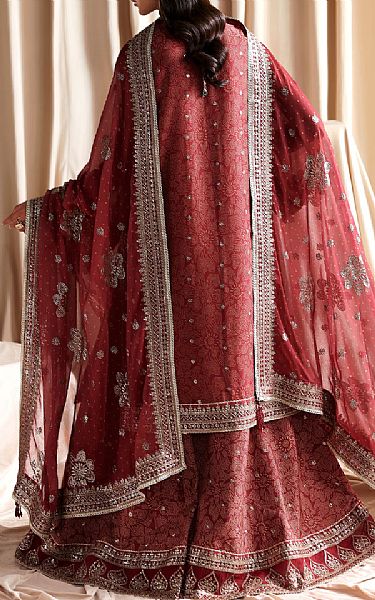Zarif Auburn Red Chiffon Suit | Pakistani Embroidered Chiffon Dresses USA- Image 2