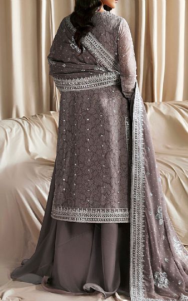 Zarif Silver/Grey Chiffon Suit | Pakistani Embroidered Chiffon Dresses USA- Image 2